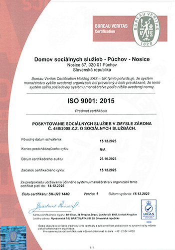 certifikat iso 9001 css puchov nosice